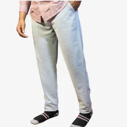 Men's Light Grey Formal Trousers – Premium Comfort Fit Office Wear Pants